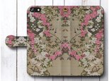 【伊藤若冲 薔薇】スマホケース手帳型 iPhoneⅩ XS 全機種 対応 TPU レザー 名画の画像