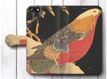 【伊藤若冲 花鳥 版画】スマホケース手帳型 iPhoneⅩ XS 全機種 対応 TPU レザー 名画