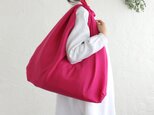 alinのあづま袋 L 65cm エコバッグに リネンあずま袋 マチ付き （ピンク）の画像
