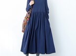 【即納】26色展開 コットン　 ゆったり　ギャザー　ロングワンピース ♪オーダーサイズ可の画像