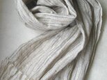 コットン・リネンの手織りストールの画像
