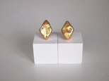 金箔とパールのスタッドピアス／Gold-diamond（再販）の画像