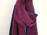 【再販】受注製作 手織りのマフラー　ラムウール　バイオレットブルーの画像