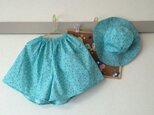☆サンハット　キュロット　セット  水色ドット