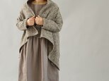 【7着限定お試し品】厚地 霜降りツイードウール wool 羽織 ポンチョ ひざ掛け/ブラウン系 b21-17の画像