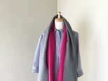 尾州織り大判 100%カシミヤブランケットリバーシブルショール(D/Gray・Pink)の画像