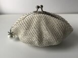 Beaded Pouch --Snow Crystal-- Ivory (L)の画像