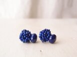 【天然石の刺繍ピアス】lapislazuli