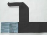 弓巻き 黒×グレー矢羽根 正絹の画像
