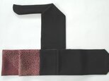 弓巻き 黒×えんじ色江戸小紋 正絹の画像