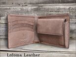 [7色] [名入可] 本革二つ折り財布 --- 牛革ロロマ