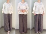 【受注製作】コットンツイードのワイドパンツ/ガンクラブチェックの画像