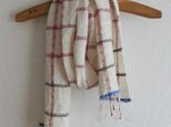 チェック手織り絹麻ショール（Swedish Lace）の画像