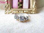 【再販】silver バラ　淡水パール　cz リングの画像