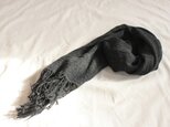 <sold>ブラックヤクのマフラー　手織り　ふんわりと薄くて軽い　黒