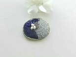 刺繍ブローチ　ｍａｒｕ　紫