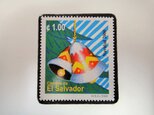 エルサドバドル　クリスマス切手ブローチ　4367の画像