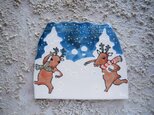 　クリスマスタイル　トナカイ雪遊びの画像