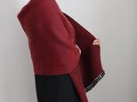 カシミヤ＜冬の赤＞手織りストールの画像