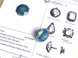 陶器の宝石ピンブローチ　八角形／ブルーの画像