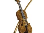 アップリケワッペン　バイオリン  	W-1216　楽器　音楽　オーケストラ　演奏の画像