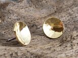 小さな黄金の満月◆真鍮鍛金ピンブローチ