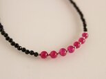 ルビー & ブラックスピネル ネックレス
