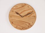 木製 掛け時計 丸 ケヤキ材42の画像