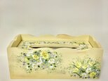 フレンチバニラ色の野の花のティシュケース