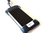 iPhone5用ウォレットジャケット＋／オイルバケッタ青の画像