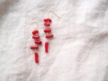 【K14gf】赤珊瑚のロングピアス＆イヤリング・redcoral【受注制作】