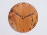 木製 掛け時計 丸型 欅材57の画像