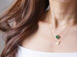 【14KGF】Necklace,Gemstone Heart Green Onyxの画像