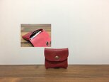 上質牛革 mini財布◆赤の画像