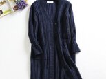 ★年末セールスタート★60％off 　 糸織りの暖かいカーデ　ポケット付き　紺色