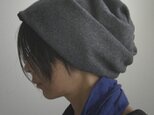 ターバンな帽子　グレー＋黒　送料無料の画像