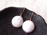 送料無料【K14gf】コインパールのピアス・Medium／13.5mm
