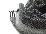 手織りカシミアマフラー・・ワンストライプ・グレーの画像