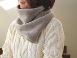 Organic Cotton Fur ヤク混グレージュ　変形△マフラーの画像