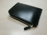 牛革・ブラック・サドルレザー・Ｌ字ファスナー・コインケース・km0416