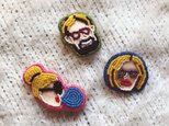 【めがねーS'】ビーズピンバッジ3コset