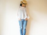 Cotton chiffon gather blouseの画像