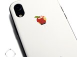 iphoneXRケース / iphoneXRカバー レザーケースカバー（オフホワイト）赤リンゴ XRの画像