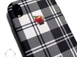 iphoneXRケース / iphoneXRカバー レザーケースカバー（タータンチェック）赤リンゴ / XRの画像