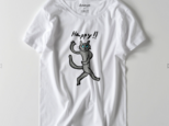 ハッピーキャット　Tシャツ　猫　グレー猫　イラスト　ゆるかわ　メンズ　レディース