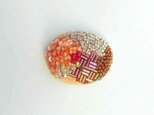 刺繍ブローチ　オーバル　夕焼け
