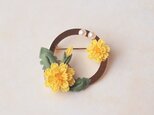 たんぽぽのリングブローチ （ つまみ細工＊受注制作 ）
