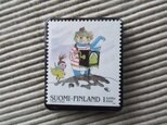 フィンランド　童話切手ブローチ4677の画像