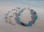 ☆再販☆ローマングラス4WAY! 海Ocean Romanglass Bracelet&Necklace  *14kgf*の画像