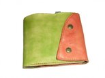 half wallet 黄緑×ピンクの画像